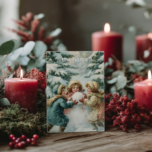 Vintage Victorian Christmas Postcard ポストカード