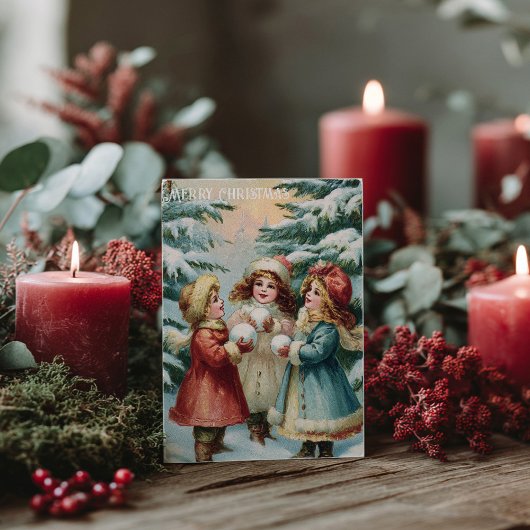Vintage Victorian Christmas Postcard ポストカード