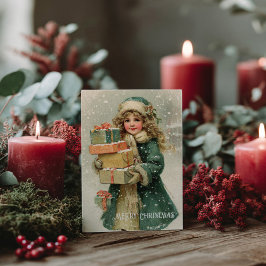 Vintage Victorian Christmas Postcard ポストカード