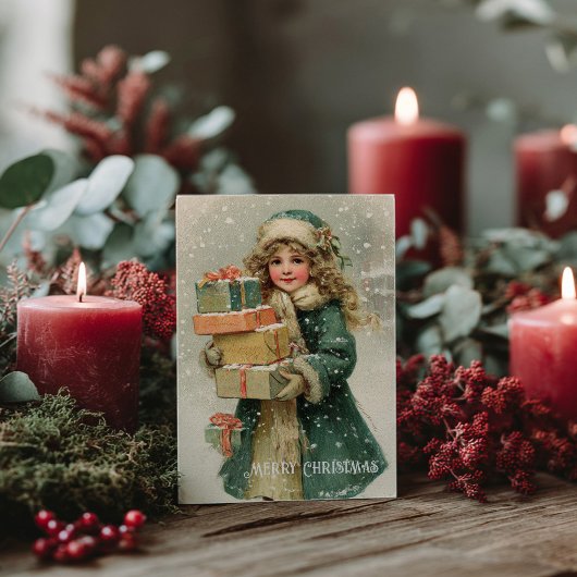 Vintage Victorian Christmas Postcard ポストカード