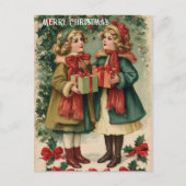 Vintage Victorian Christmas Postcard ポストカード (正面)