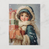 Vintage Victorian Christmas Postcard ポストカード (正面)