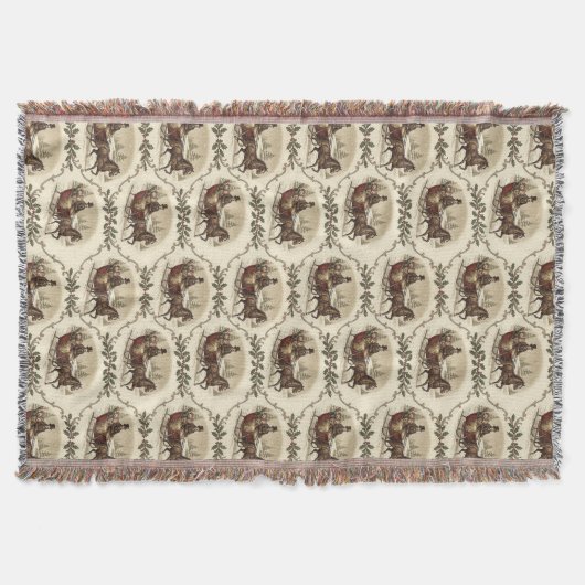 Vintage Victorian Christmas Sleigh スローブランケット (正面)