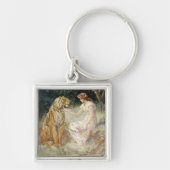 Vintage Victorian Coquette Lady and Tiger キーホルダー (正面)