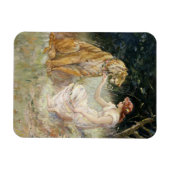 Vintage Victorian Coquette Lady and Tiger マグネット (横)