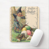 Vintage Victorian Easter Greetings with Gnome マウスパッド (マウス)