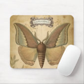 Vintage Victorian Entomology Art Botanical Moth マウスパッド (マウス)