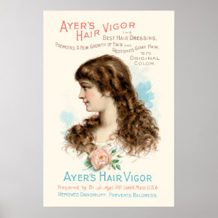 Vintage Victorian Era Hair Care Ad ポスター