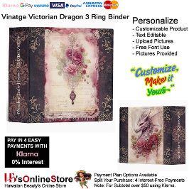 Vintage Victorian Floral Fantasy Dragon Organize 