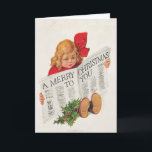 Vintage Victorian Girl Christmas Greeting Card シーズンカード<br><div class="desc">Vintage Victorian Girl Christmas Greeting Card</div>