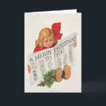 Vintage Victorian Girl Christmas Greeting Card シーズンカード<br><div class="desc">Vintage Victorian Girl Christmas Greeting Card</div>