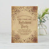 Vintage Victorian Gothic Creepy Halloween Party 招待状 (スタンド正面)