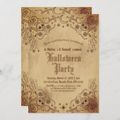 Vintage Victorian Gothic Creepy Halloween Party 招待状 (正面/裏面)