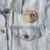 Vintage Victorian Music Romance Tulips 缶バッジ (インサイチュ)