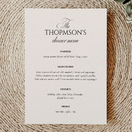 Vintage Victorian Old Money Wedding Menu Card 招待状