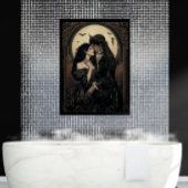 Vintage Victorian Romantic Moonlit Art ポスター