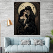 Vintage Victorian Romantic Moonlit Art ポスター