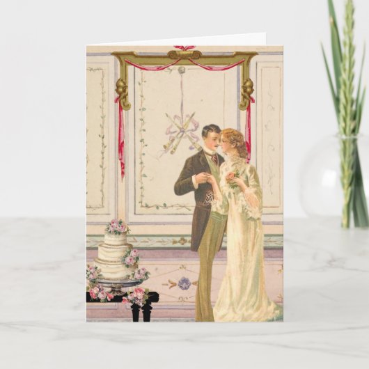 Vintage Victorian Wedding Celebration Scene カード (正面)
