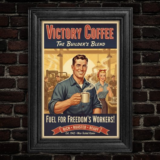 Vintage Victory Coffee Builder's Blend Poster ポスター