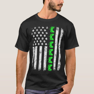 Vintage Video Game American Flag St Patrick's Day Tシャツ