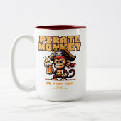 Vintage Video Game Pirate Monkey Coffee Mug ツートーンマグカップ (左)