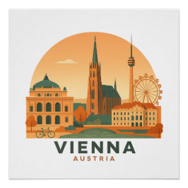 Vintage Vienna Austria Poster – Retro Travel Art ポスター