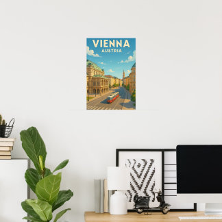 Vintage Vienna Austria Travel Poster ポスター