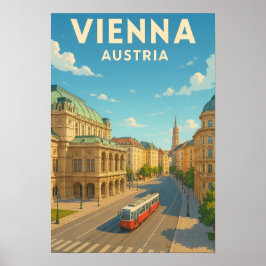 Vintage Vienna Austria Travel Poster ポスター