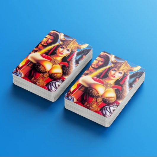 Vintage Viking Warrior Woman トランプ