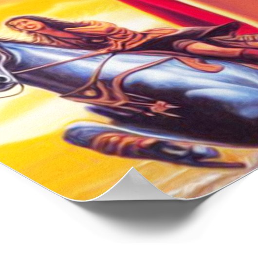 Vintage Viking Warrior Woman ポスター (角)