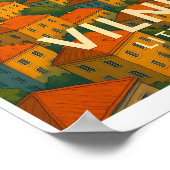 Vintage Vilnius Lithuania Travel Poster  ポスター (角)