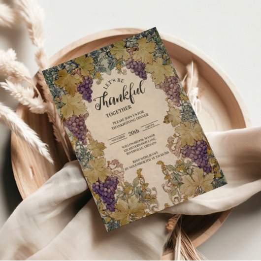 Vintage Vineyard Thanksgiving Celebration 招待状