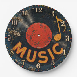 Vintage Vinyl Record Music ペーパープレート