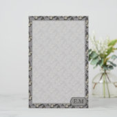 Vintage Violet Butterfly Pattern Personalised 便箋 (スタンド正面)