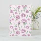 Vintage Violet Peony Flowers Seamless Pattern 招待状 (スタンド正面)