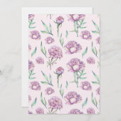 Vintage Violet Peony Flowers Seamless Pattern 招待状 (正面/裏面)