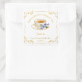 Vintage Violet Tea Square Label スクエアシール (バッグ)