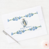 Vintage Virgin Mary Catholic Floral Religious 長方形シール (封筒)