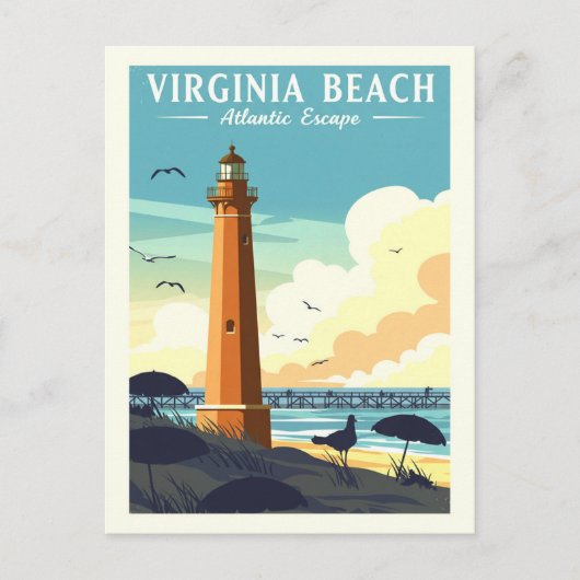Vintage Virginia Beach ポストカード (正面)