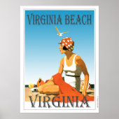 Vintage Virginia Beach Virginia ポスター (正面)
