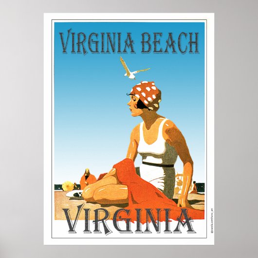 Vintage Virginia Beach Virginia ポスター (正面)