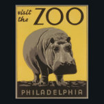Vintage Visit The Zoo Philadelphia ポスター<br><div class="desc"># Summary: Poster promoting the zoo as a place to visit, showing a hippopotamus. # Reproduction Number: LC-USZC2-1885 (color film copy slide) LC-USZCN6-1 (color film copy neg.) # Rights Advisory: No known restrictions on publication. # Call Number: POS - WPA - PA .01 .V586, no. 1 (C size) # Repository:...</div>
