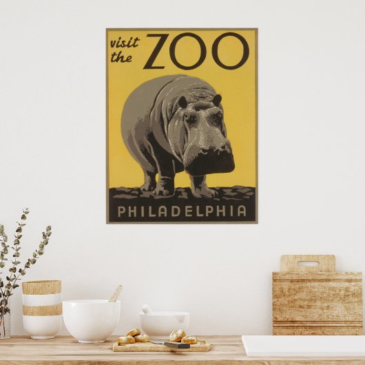 Vintage Visit The Zoo Philadelphia ポスター (キッチン)