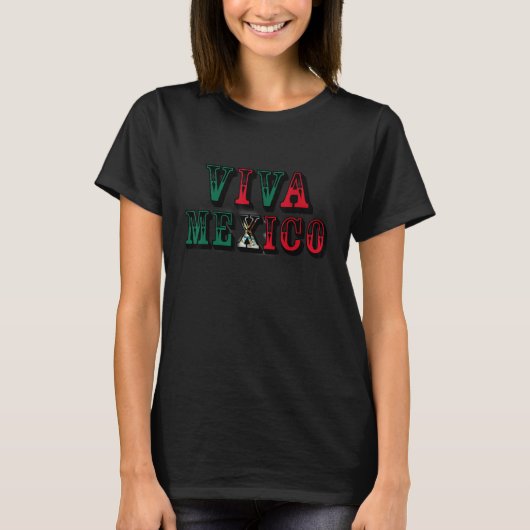 Vintage Viva Mexico Mexican Flag Tシャツ (正面)