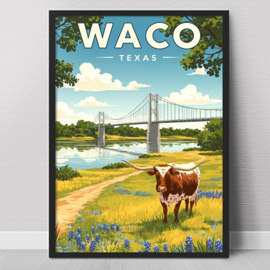 Vintage Waco Texas ポスター