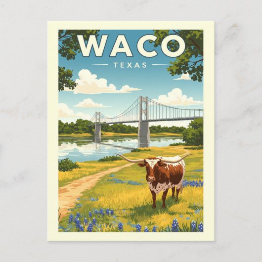 Vintage Waco Texas ポストカード (正面)