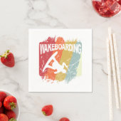 Vintage Wakeboarding Retro Wakeboarder スタンダードカクテルナプキン (インサイチュ)