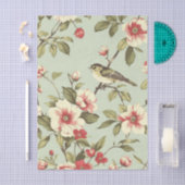 Vintage Wallpaper inspired Pretty Bird & Flowers 薄葉紙 (クラフト)