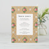 Vintage Wallpaper Pattern Fashion Designer Party 招待状 (スタンド正面)