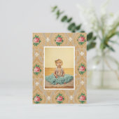 Vintage Wallpaper Pattern Fashion Photo Frame ポストカード (スタンド正面)